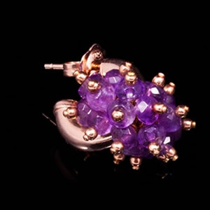 Rose Gold Vermeil & Amethyst & Earrings