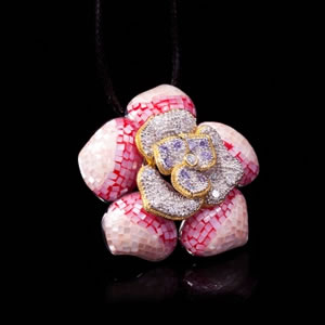 Unique Silver Jewellery, Exclusive Mosaic Design Brooch-Pendant