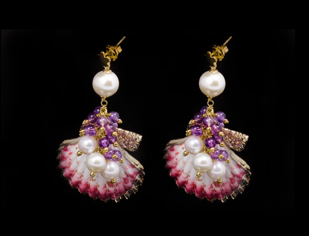 Designer Pinkshell Earrings