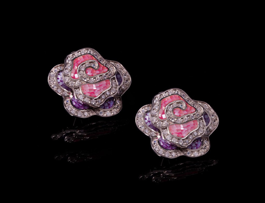 Oceania Pink Rosette Earrings