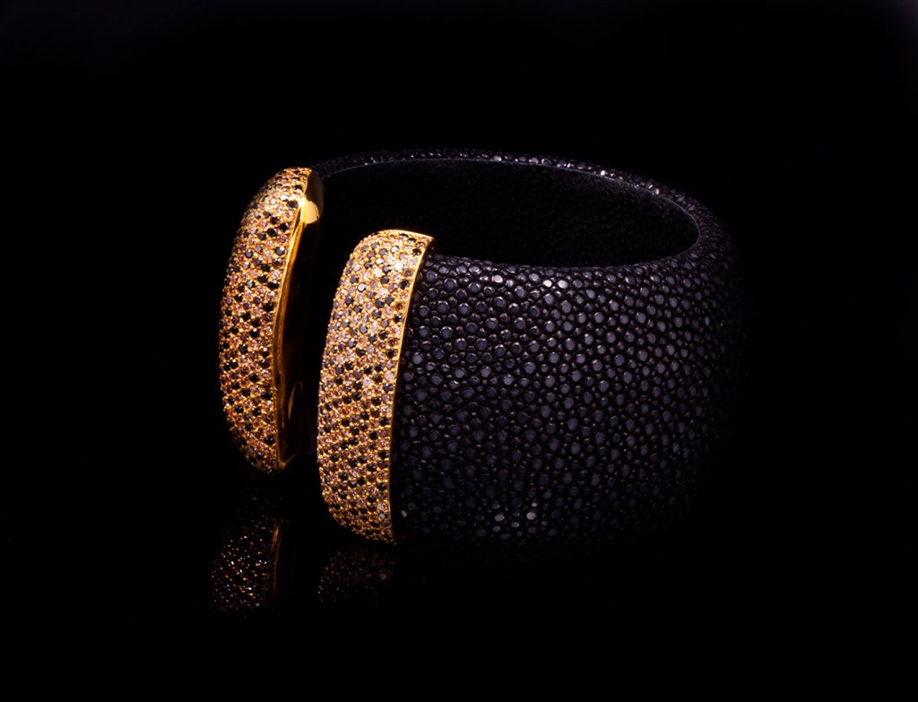 Byzantium Designer Leather Cuff Jewel